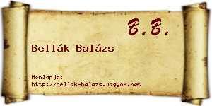 Bellák Balázs névjegykártya